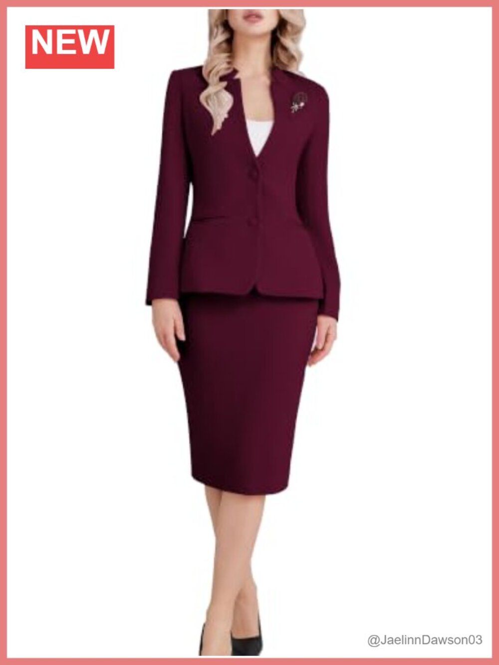 Women's 2 Piece Skirt Suit Set Blazer Pencil Skirt Business